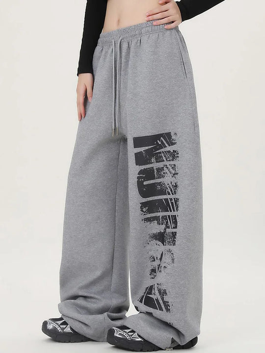 Block Graphic Joggers – Women's Wide-Leg Sweatpants