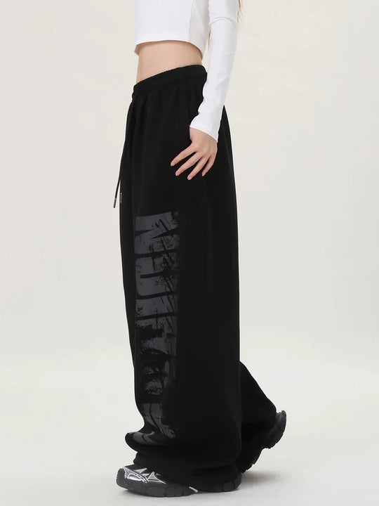 Block Graphic Joggers – Women's Wide-Leg Sweatpants