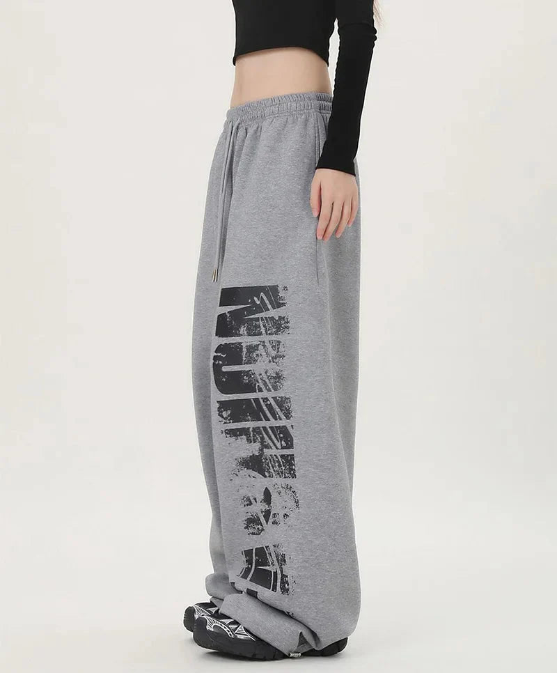 Block Graphic Joggers – Women's Wide-Leg Sweatpants