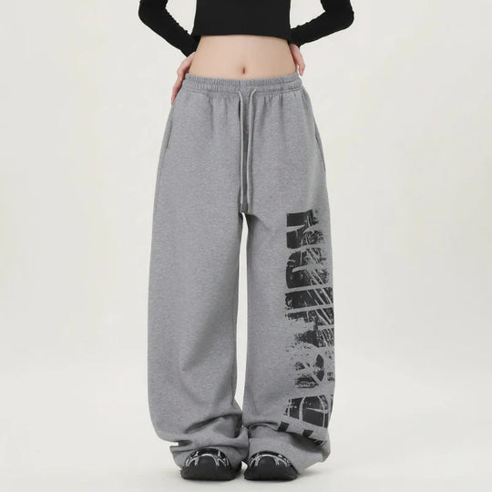 Block Graphic Joggers – Women's Wide-Leg Sweatpants