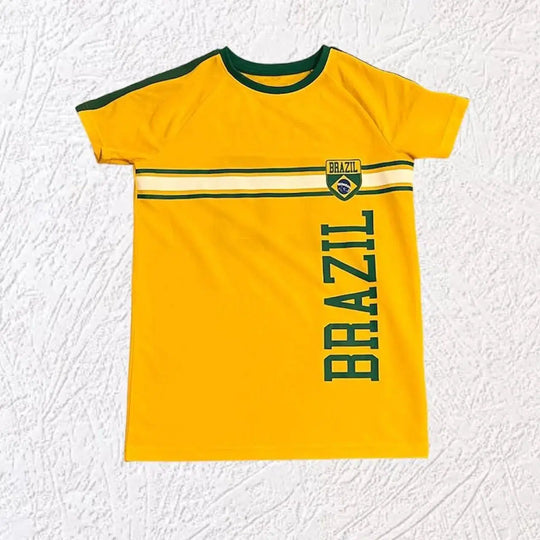 Brazil Jersey Top – Women's Football-Inspired Graphic Tee
