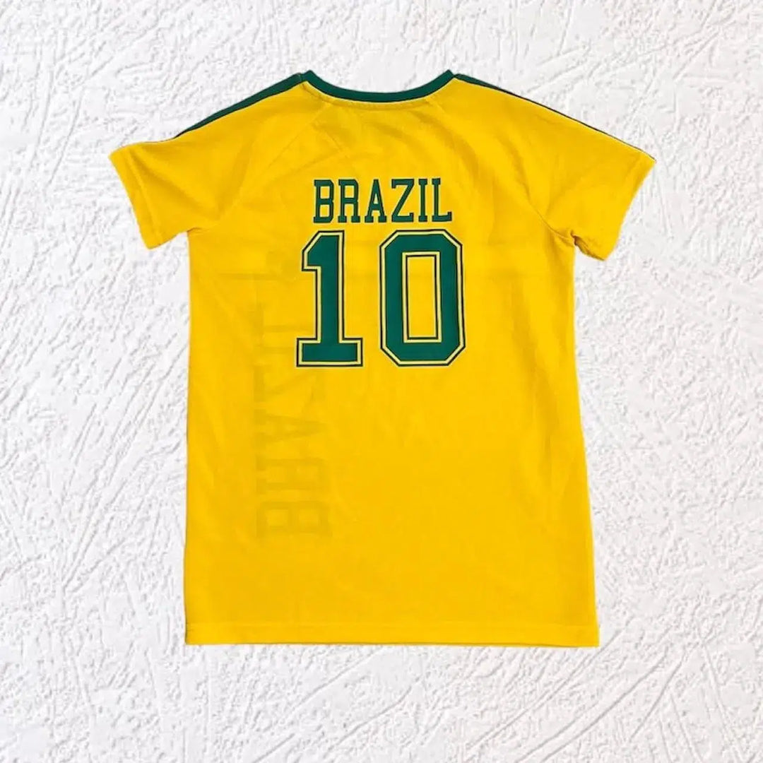 Brazil Jersey Top – Women's Football-Inspired Graphic Tee