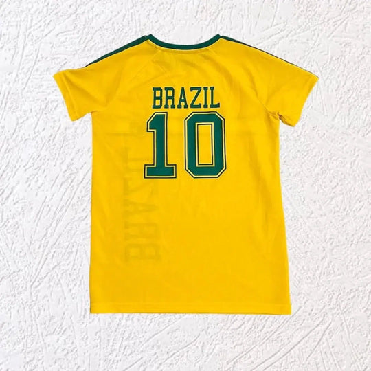 Brazil Jersey Top – Women's Football-Inspired Graphic Tee