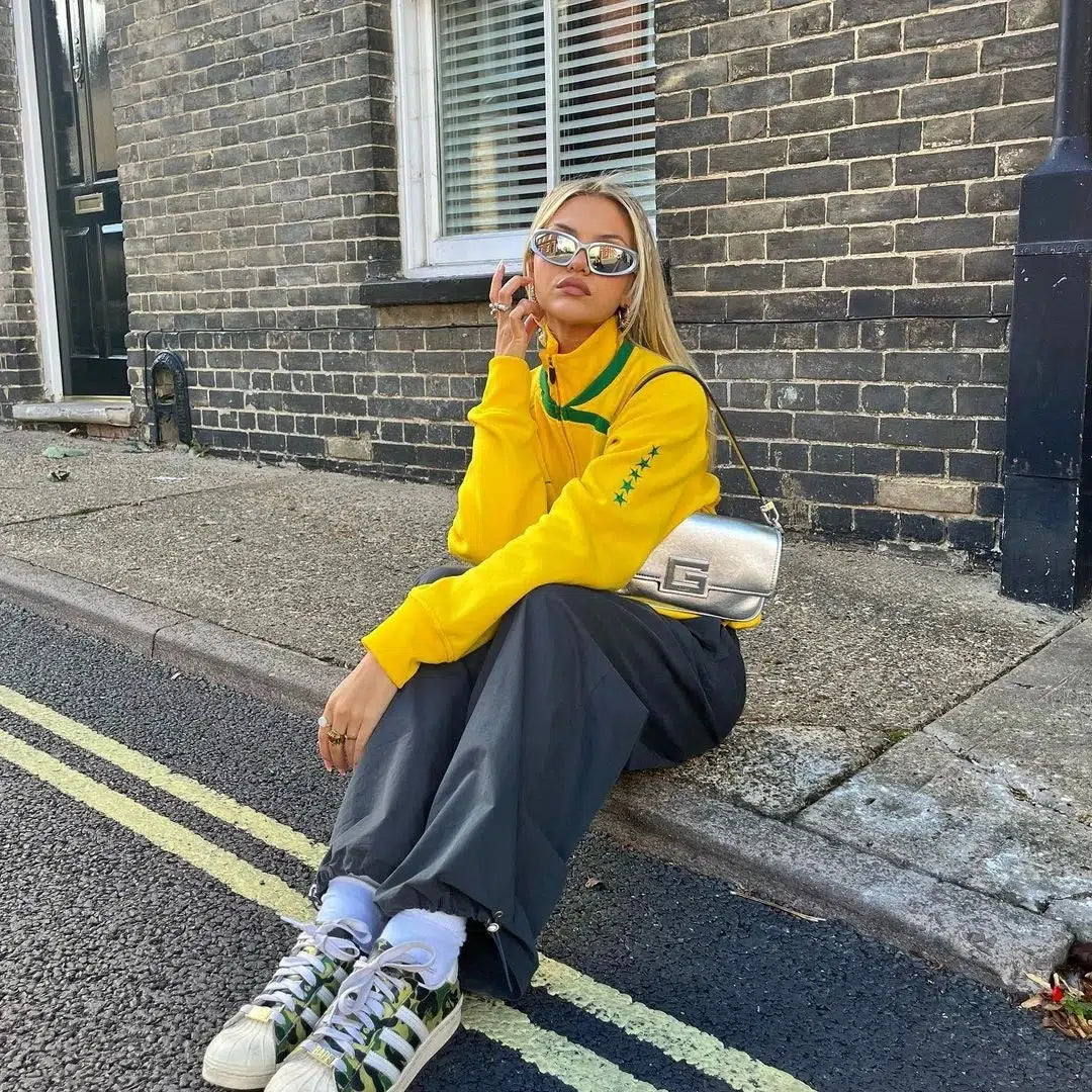 Brazil Emblem Track Jacket – Women's Sporty Zip-Up