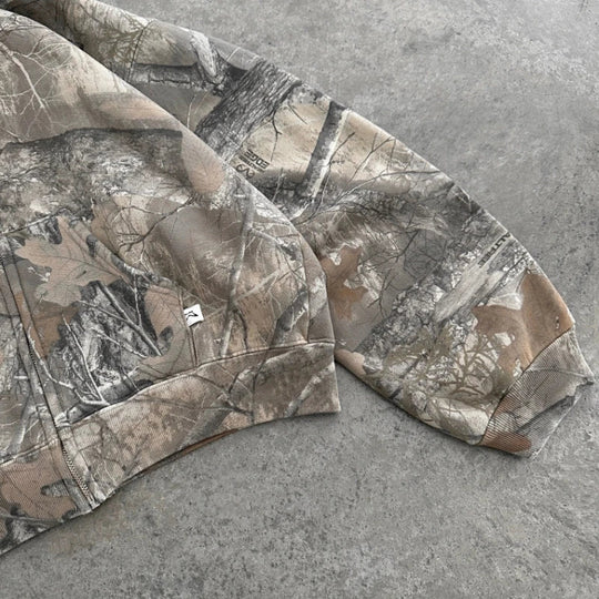 Camouflage Zip-Up Hoodie – Unisex Lightweight Oversized Fleece