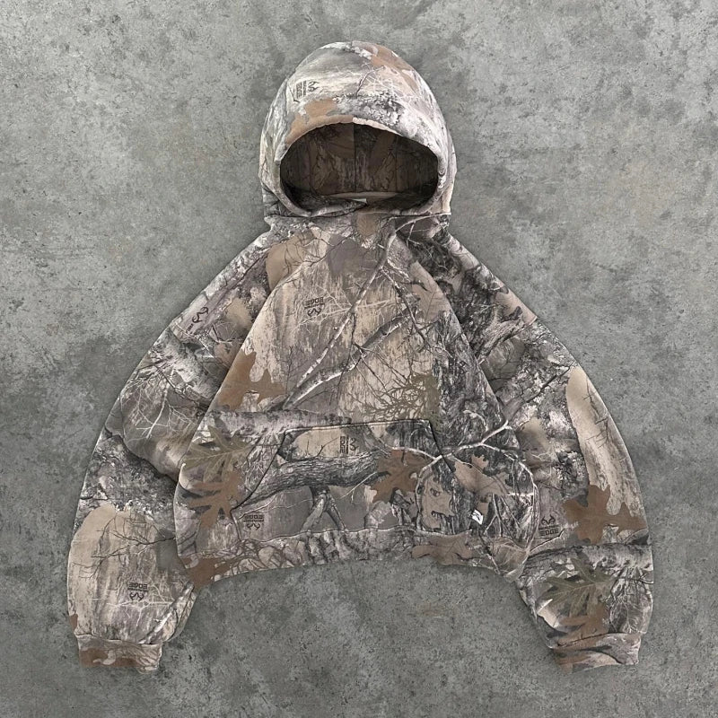 Camouflage Zip-Up Hoodie – Unisex Lightweight Oversized Fleece