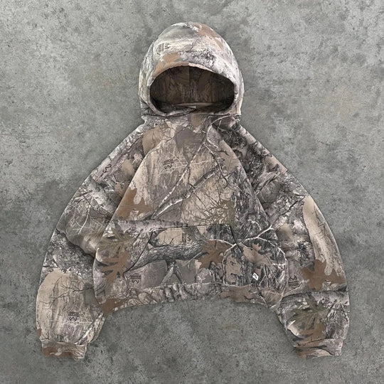Camouflage Zip-Up Hoodie – Unisex Lightweight Oversized Fleece