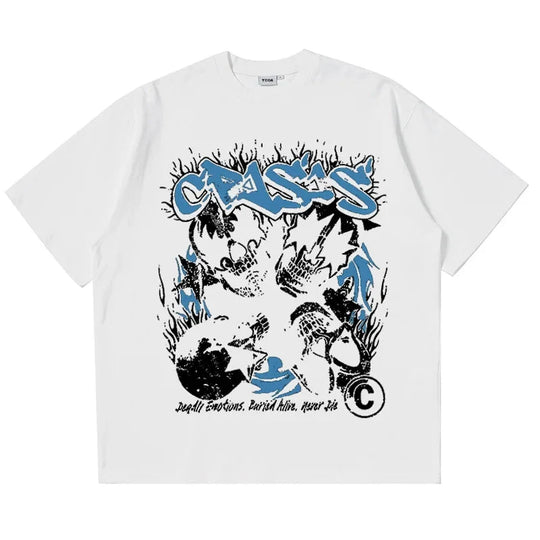 Crisis Skulls Graphic Tee – Men's Relaxed Cotton T-Shirt