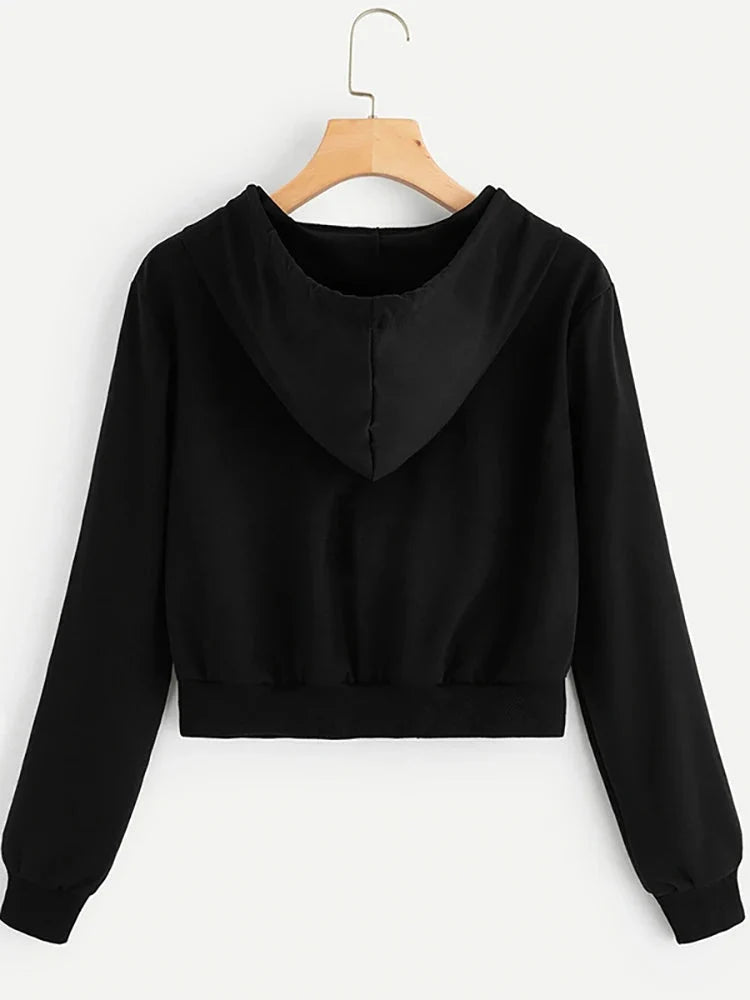 Cropped Zip-Up Hoodie – Women's Slim Baggy Fit