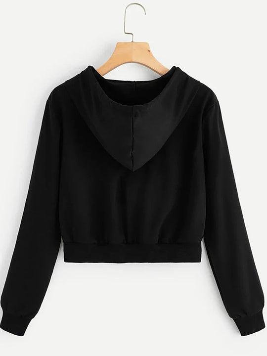 Cropped Zip-Up Hoodie – Women's Slim Baggy Fit
