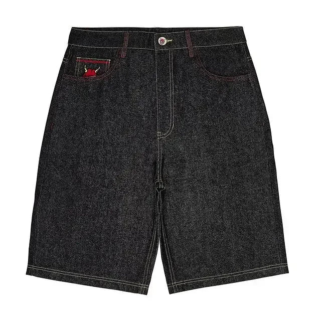 Devil's Work Graphic Jorts – Men's Mid-Rise Wide-Leg Shorts