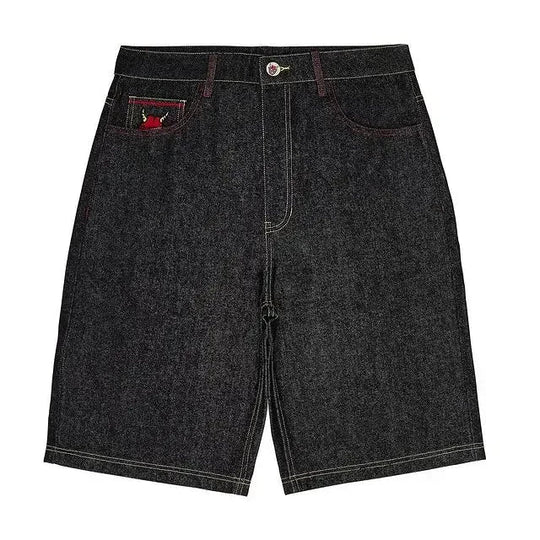 Devil's Work Graphic Jorts – Men's Mid-Rise Wide-Leg Shorts