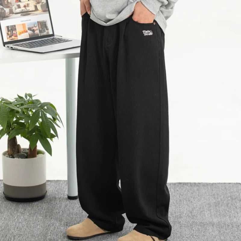 Embroidered Baggy Jeans – Men's Wide Roomy Denim Fit