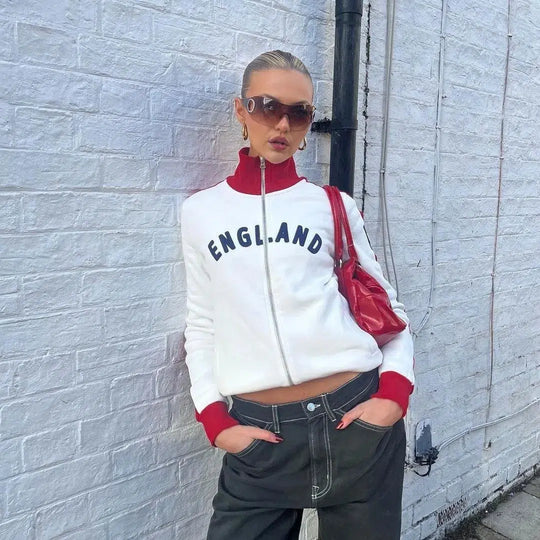 England Embroidered Track Jumper – Women's Blokecore Zip-Up