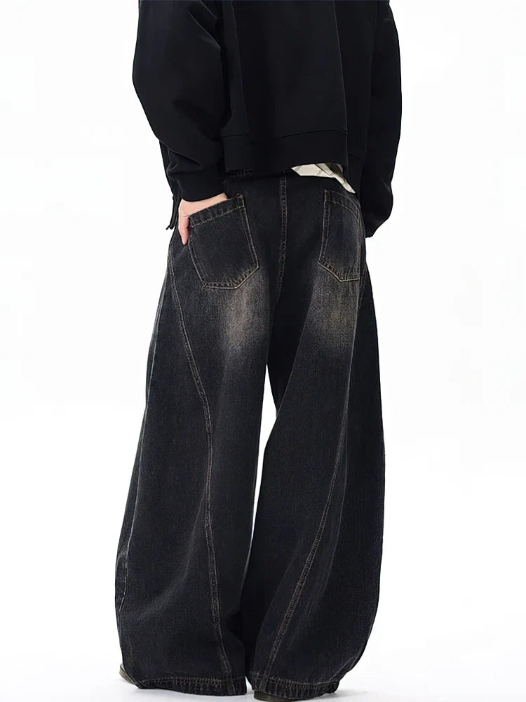 Essential Wide Leg Jeans – Men's High-Waist Baggy Denim