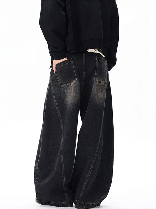Essential Wide Leg Jeans – Men's High-Waist Baggy Denim