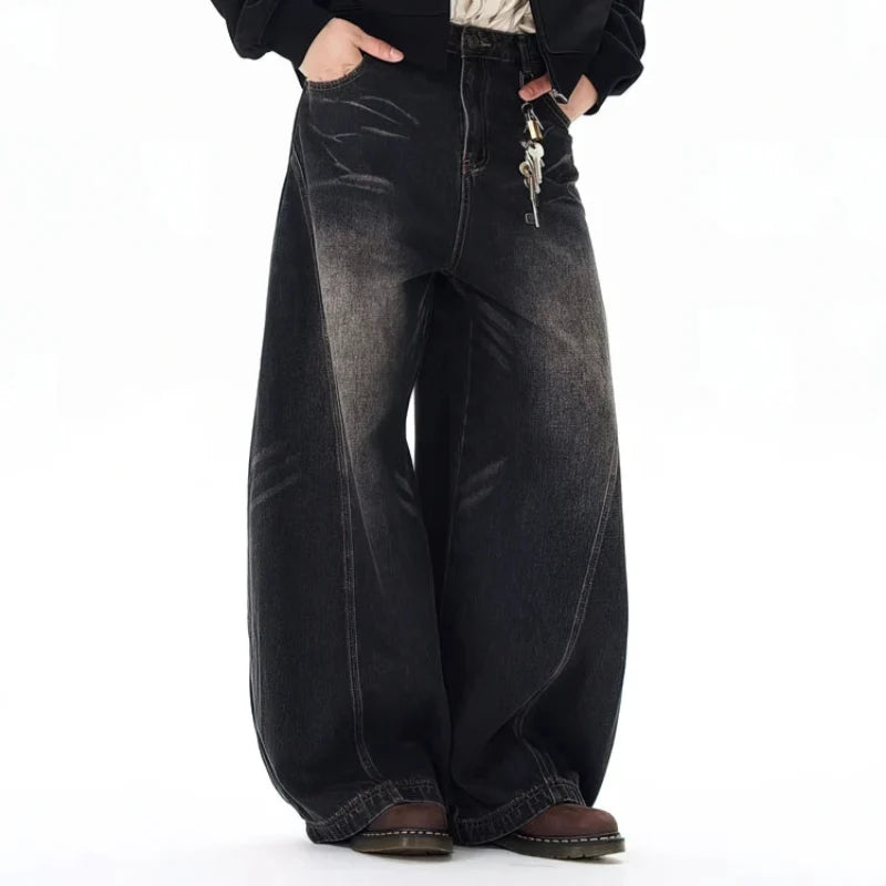 Essential Wide Leg Jeans – Men's High-Waist Baggy Denim