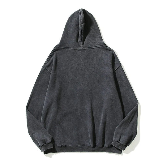 Washed Zip-Up Hoodie – Men's Plain Baggy Fleece