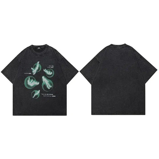 Falling Graphic Tee – Men's Oversized Baggy T-Shirt