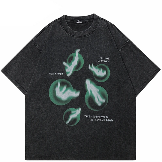 Falling Graphic Tee – Men's Oversized Baggy T-Shirt