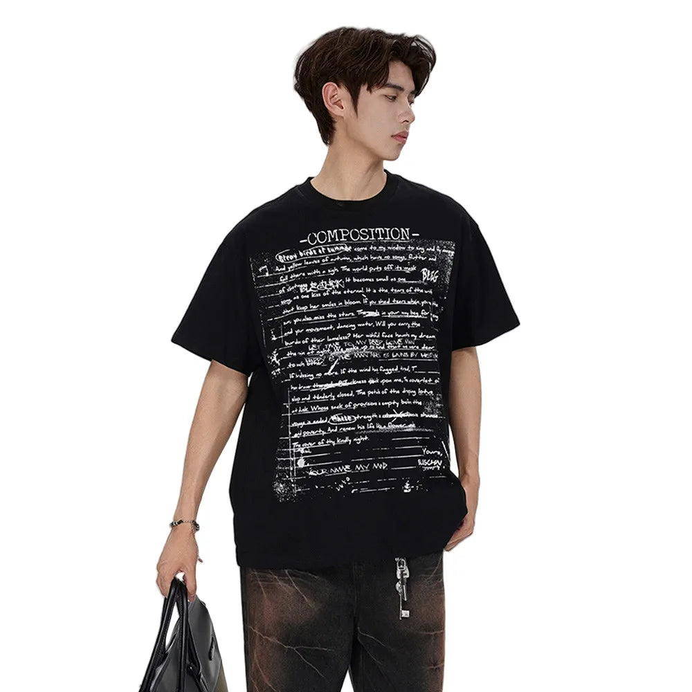 Graffiti Letter Print Tee – Unisex Relaxed T-Shirt
