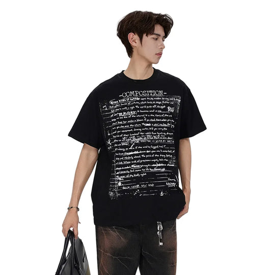 Graffiti Letter Print Tee – Unisex Relaxed T-Shirt