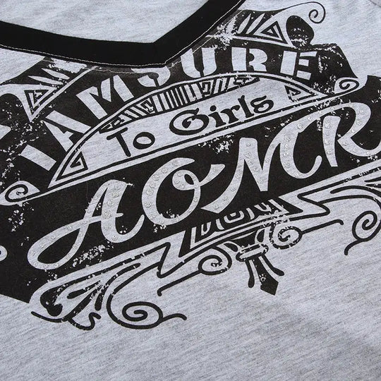 Monochrome Graphic Long Sleeve Top – Women's Fitted Top