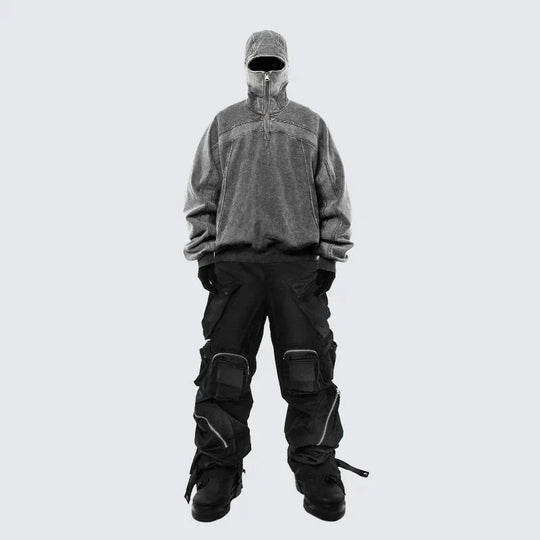 Balaclava Zip-Up Hoodie – Unisex Relaxed Fit Pullover