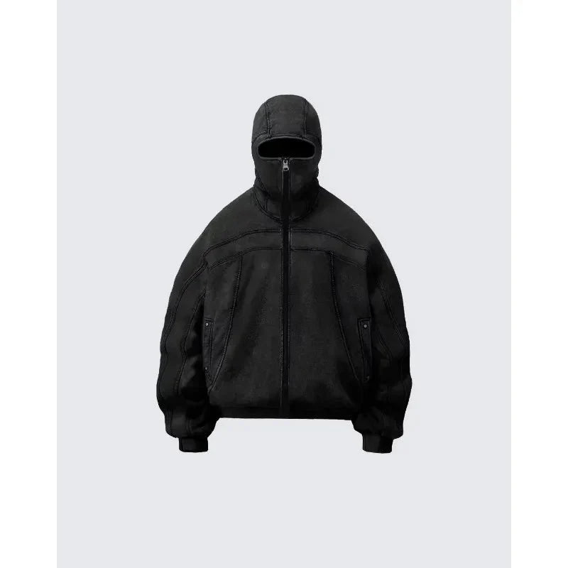 Balaclava Zip-Up Hoodie – Unisex Relaxed Fit Pullover