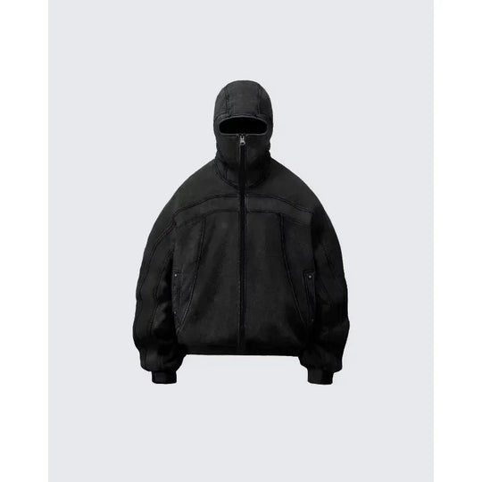 Balaclava Zip-Up Hoodie – Unisex Relaxed Fit Pullover