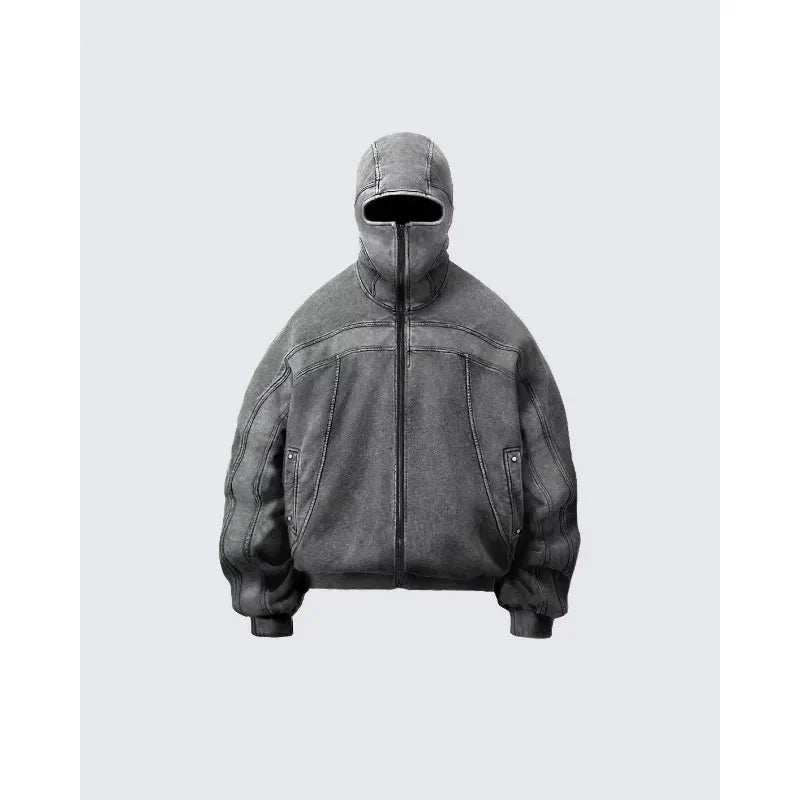 Balaclava Zip-Up Hoodie – Unisex Relaxed Fit Pullover
