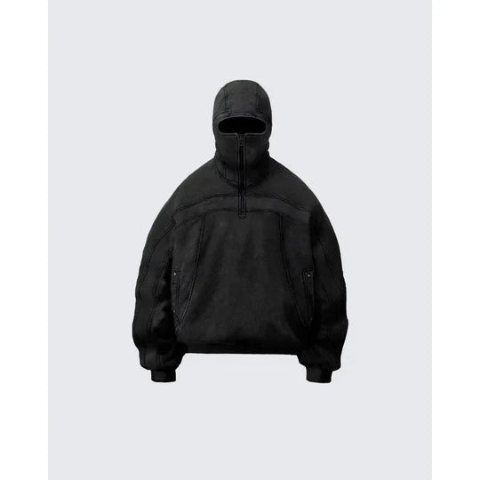 Balaclava Zip-Up Hoodie – Unisex Relaxed Fit Pullover