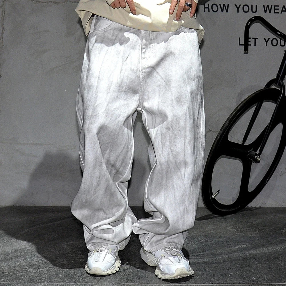 Grungey Washed Baggy Jeans – Unisex Oversized Denim Fit