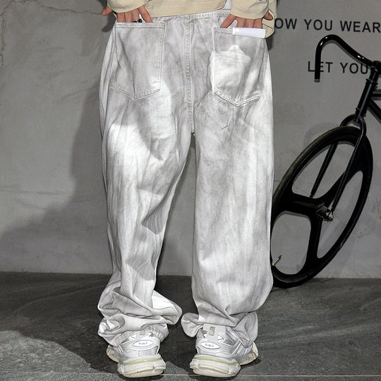 Grungey Washed Baggy Jeans – Unisex Oversized Denim Fit