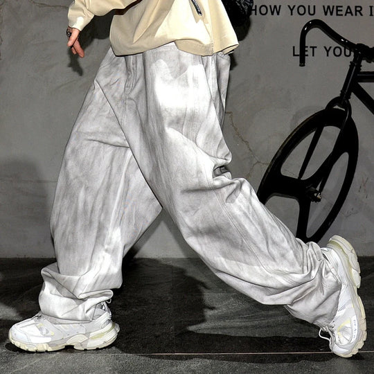 Grungey Washed Baggy Jeans – Unisex Oversized Denim Fit