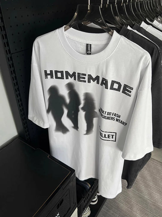 Blurred Vision Graphic Tee – Unisex Oversized Washed T-Shirt