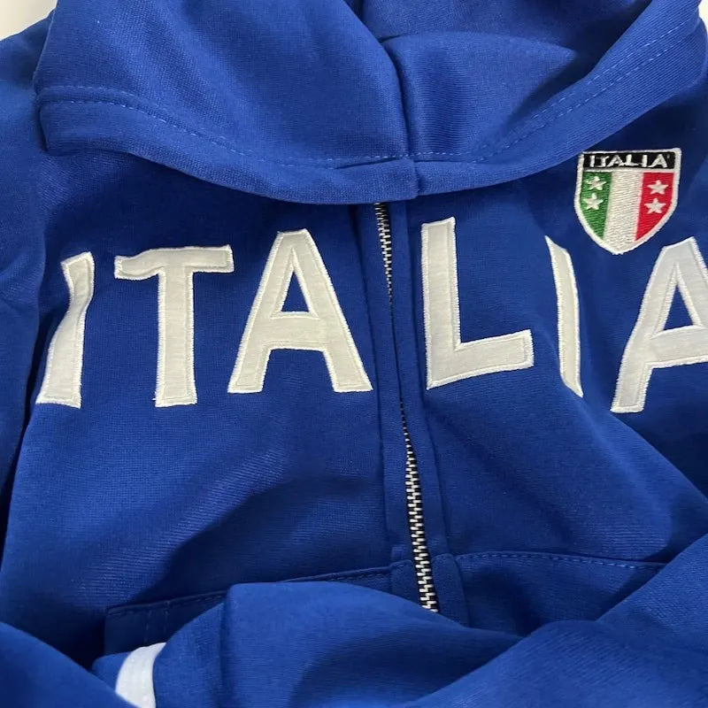 Italia Embroidered Zip-Up Hoodie – Women's Cropped Fleece