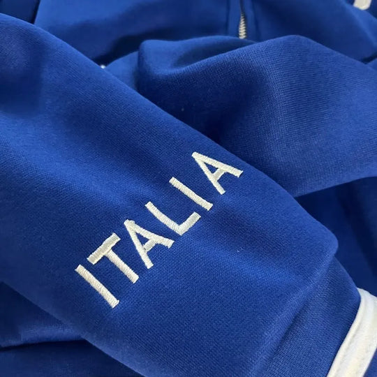 Italia Embroidered Zip-Up Hoodie – Women's Cropped Fleece