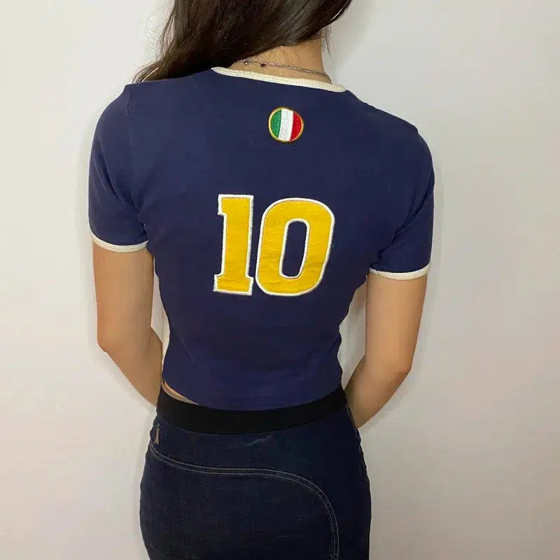 Italy Flag Baby Tee – Women's Cropped Tricolor Top