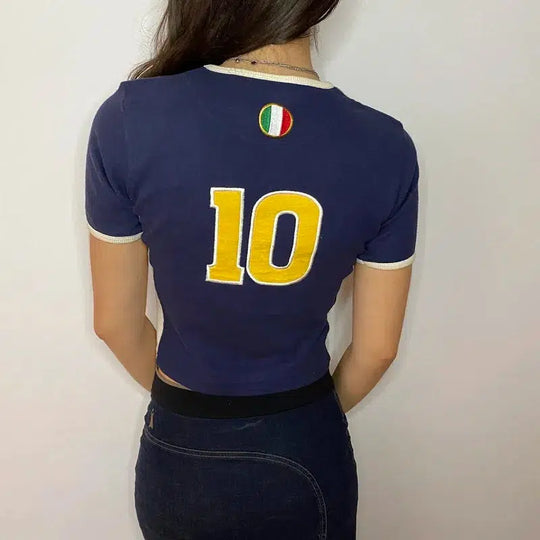Italy Flag Baby Tee – Women's Cropped Tricolor Top