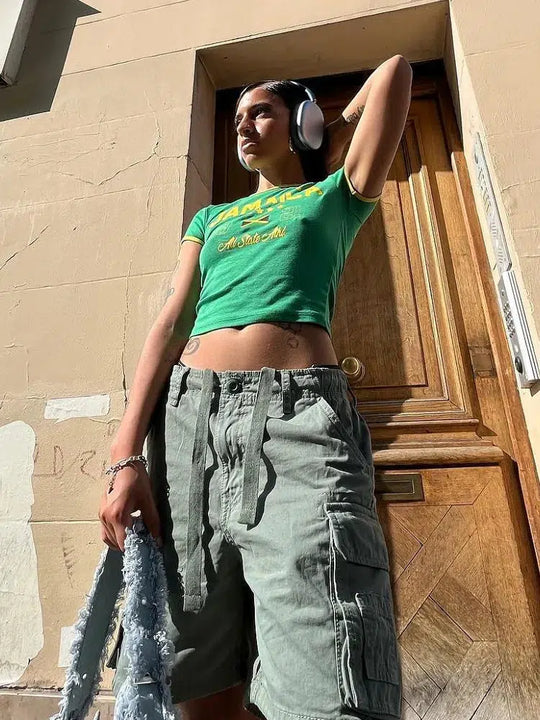 Jamaica Pride Baby Tee – Women's Fitted Crop Top