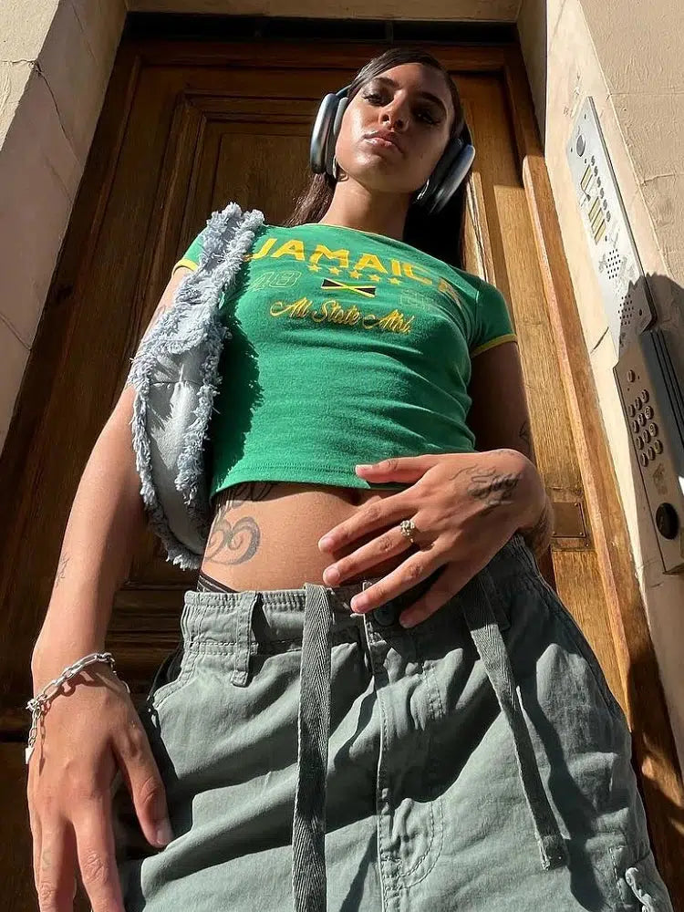 Jamaica Pride Baby Tee – Women's Fitted Crop Top