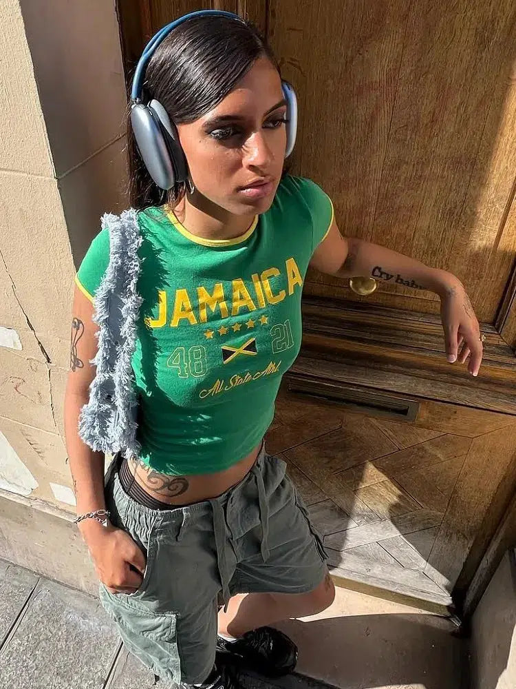 Jamaica Pride Baby Tee – Women's Fitted Crop Top
