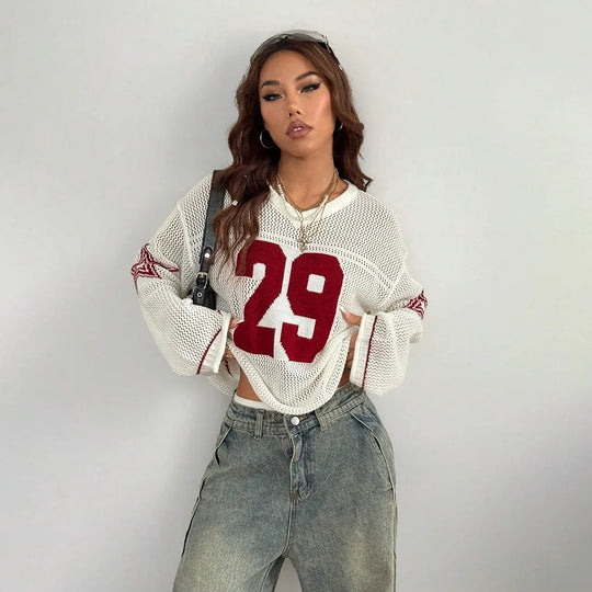 Digital Print Mesh Jersey Top – Women's Long Sleeve