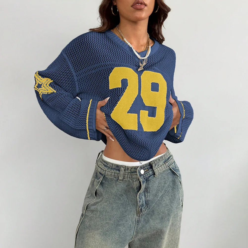 Digital Print Mesh Jersey Top – Women's Long Sleeve