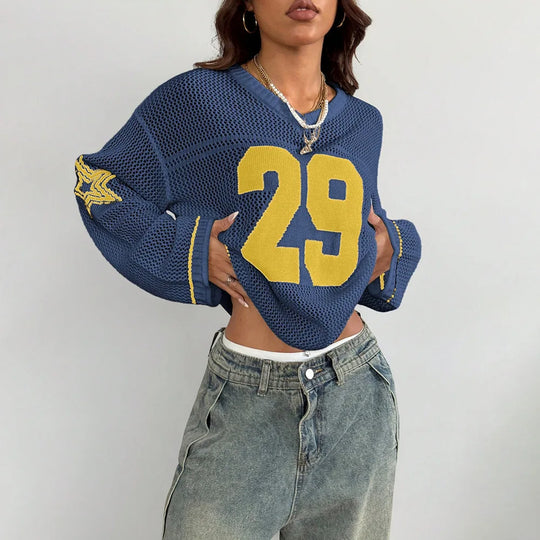 Digital Print Mesh Jersey Top – Women's Long Sleeve