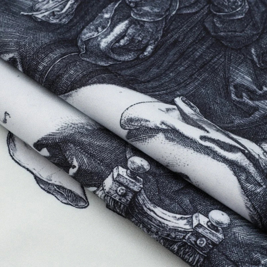 Medieval Print Button-Down Shirt – Unisex Oversized Short Sleeve