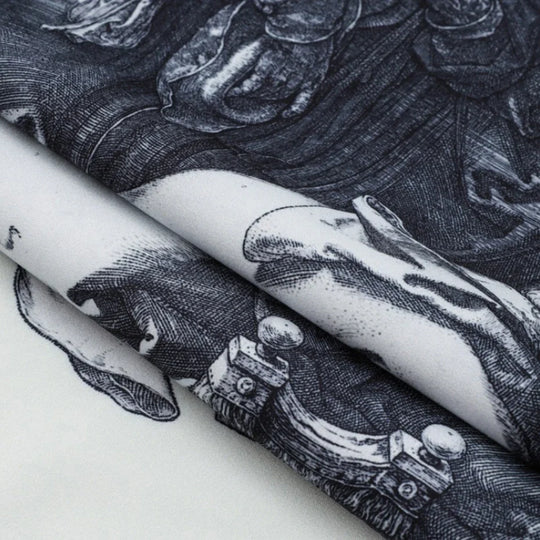 Medieval Print Button-Down Shirt – Unisex Oversized Short Sleeve
