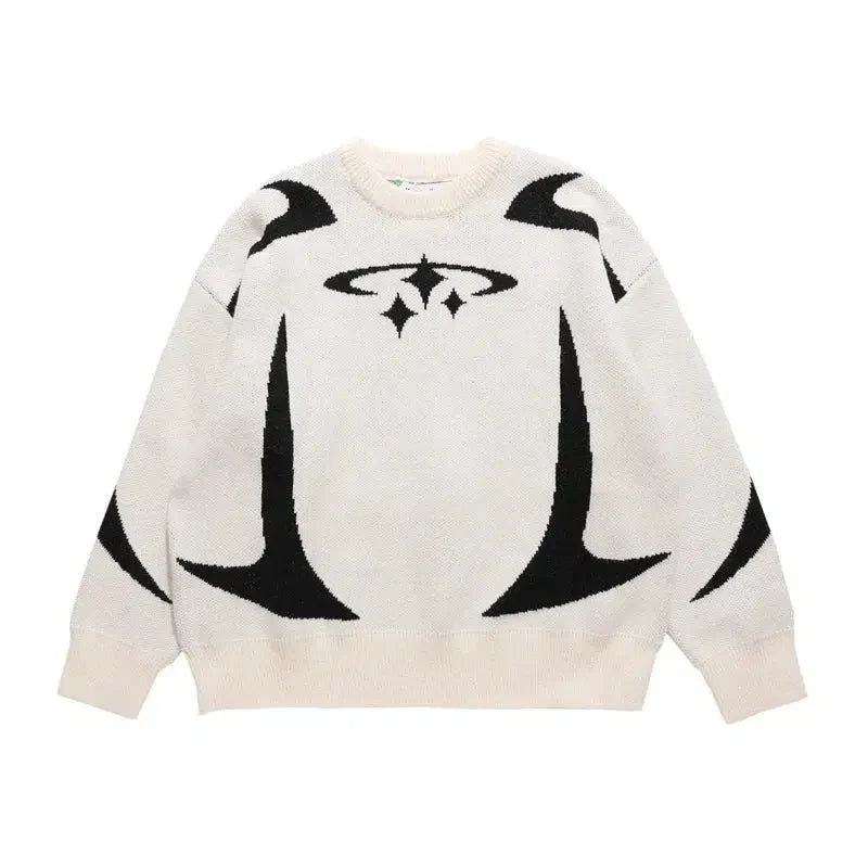 Star Pattern Knitted Jumper – Men's Relaxed Wool-Blend Knit