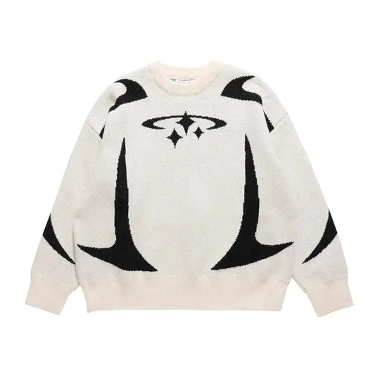 Star Pattern Knitted Jumper – Men's Relaxed Wool-Blend Knit